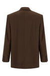 double-breasted blazer in silk satin