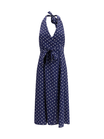 polka-dot silk dress