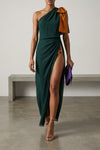 long dress in double-layer silk crêpe muslin
