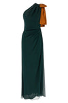 long dress in double-layer silk crêpe muslin