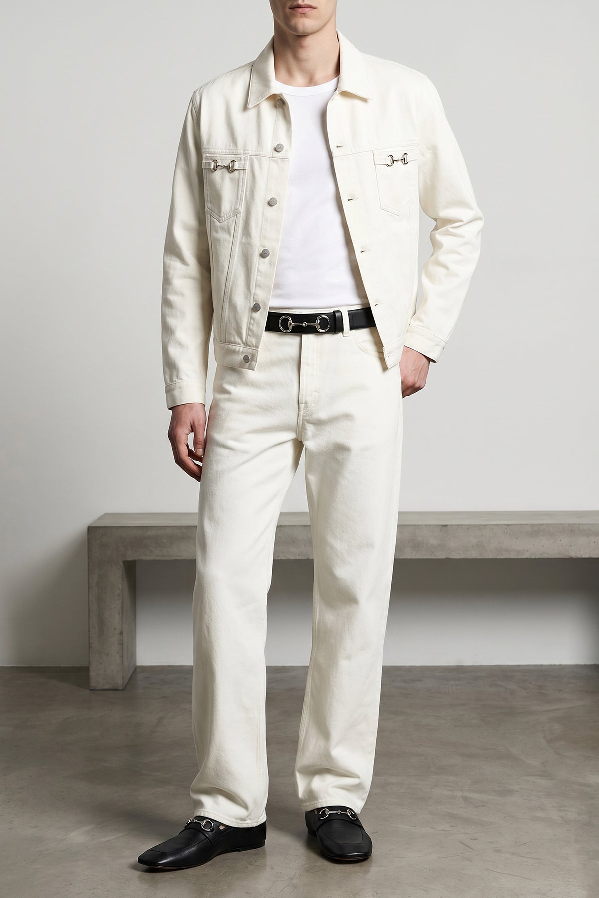 garment-dyed cotton denim jacket