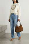 medium gucci b suede shoulder bag