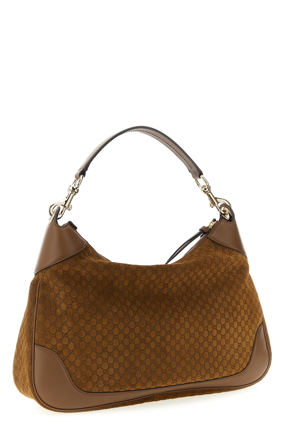 medium gucci b suede shoulder bag
