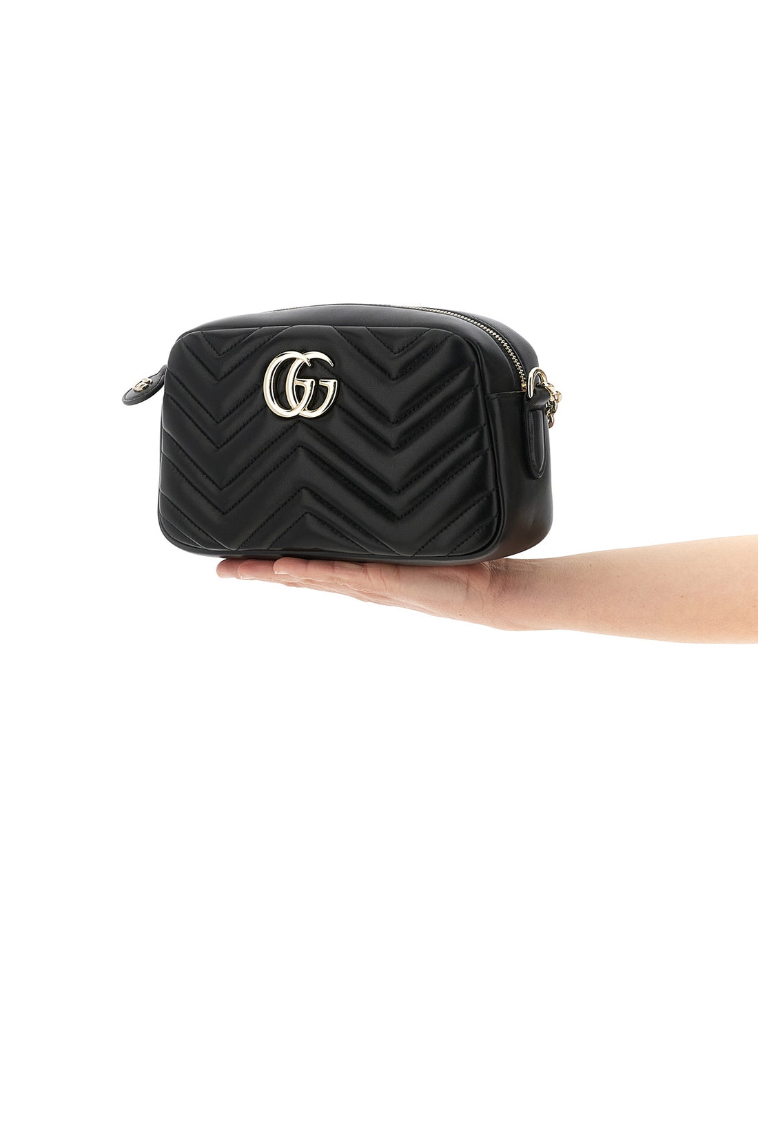 GUCCI OS small gg marmont crossbody bag in chevron matelassé nappa leather