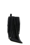 avenue fringe ankle boots in matte calf leather