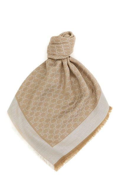 gg print wool and silk shawl