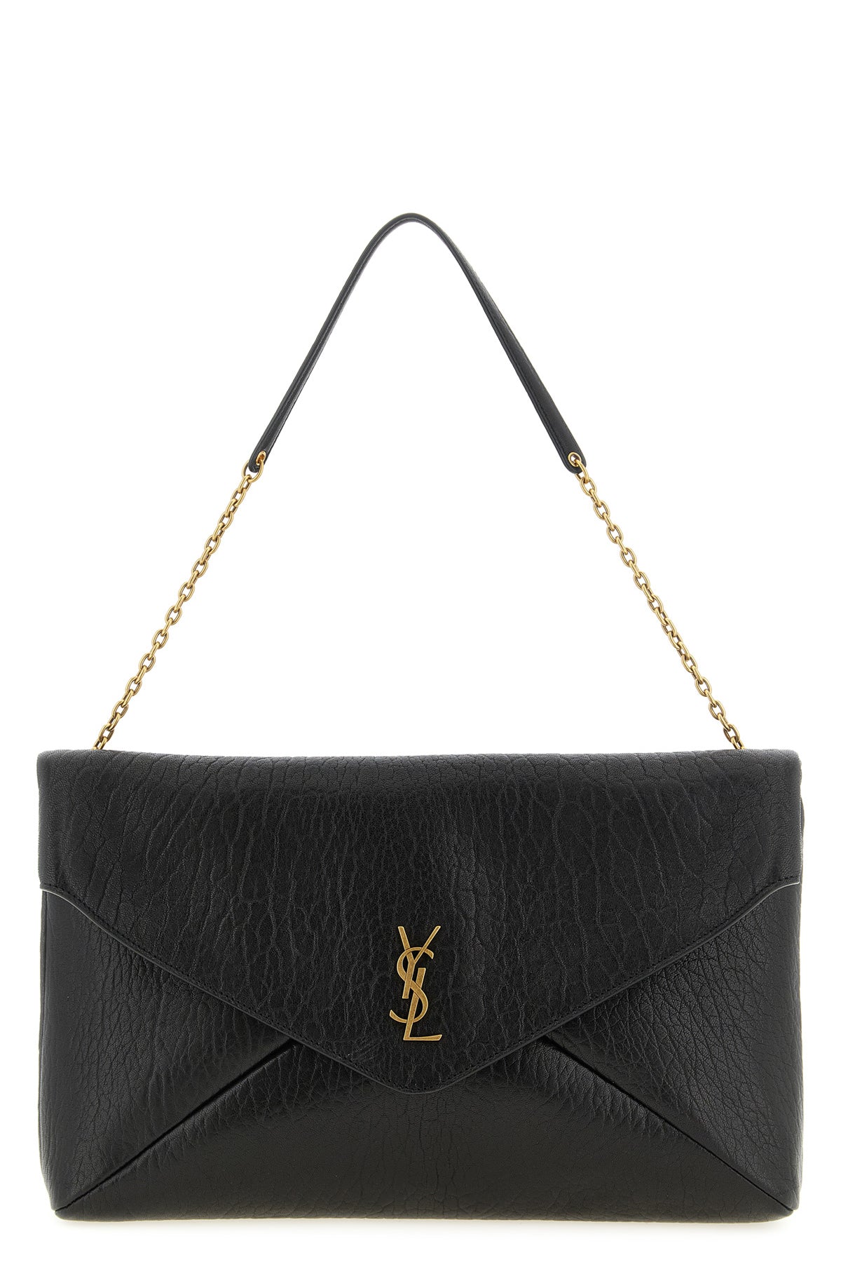 envelope large embossed leather clutch bag