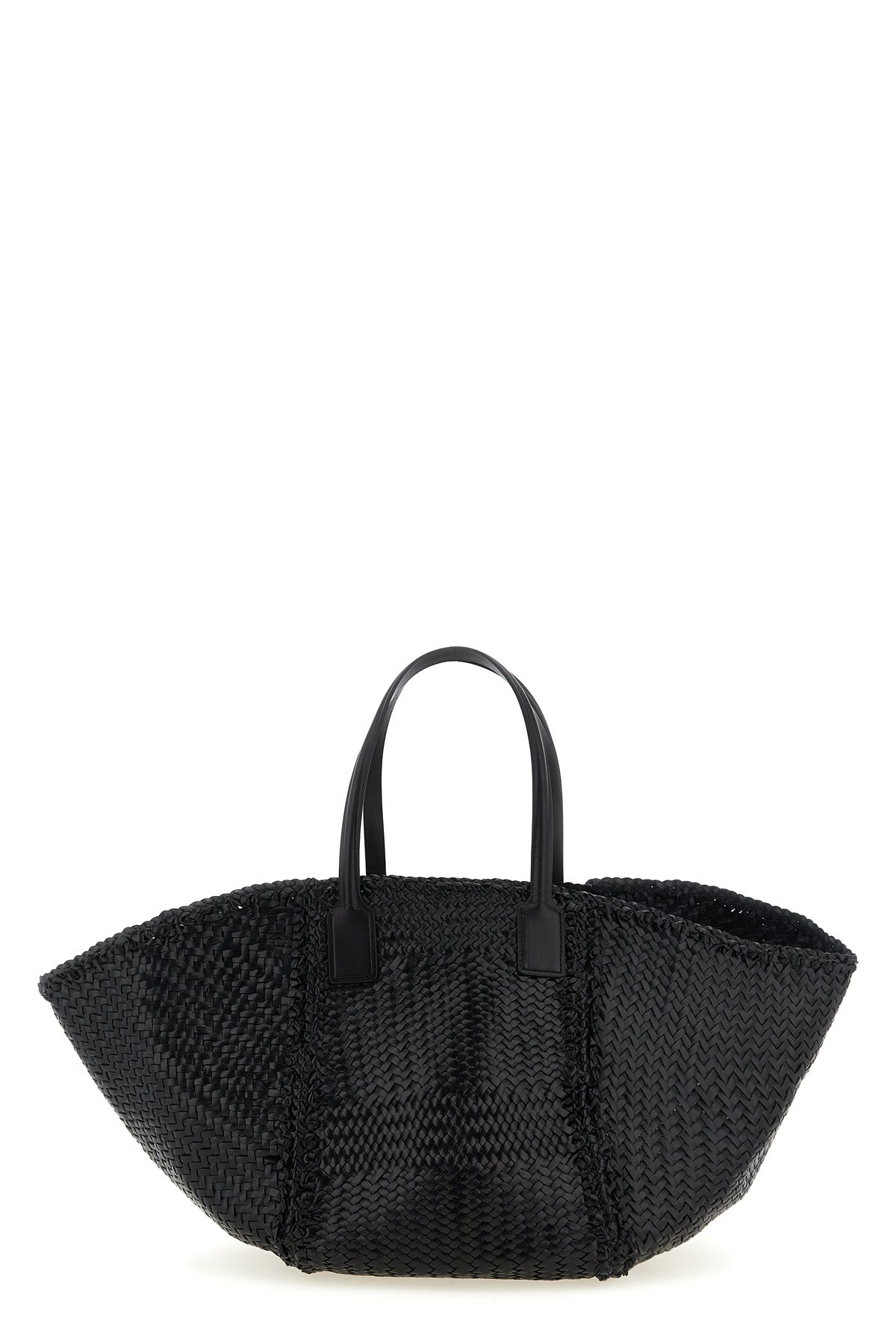 hand-woven buffalo leather teresa shopping bag