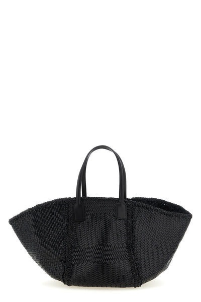 hand-woven buffalo leather teresa shopping bag