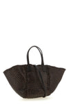 hand-woven buffalo leather teresa shopping bag