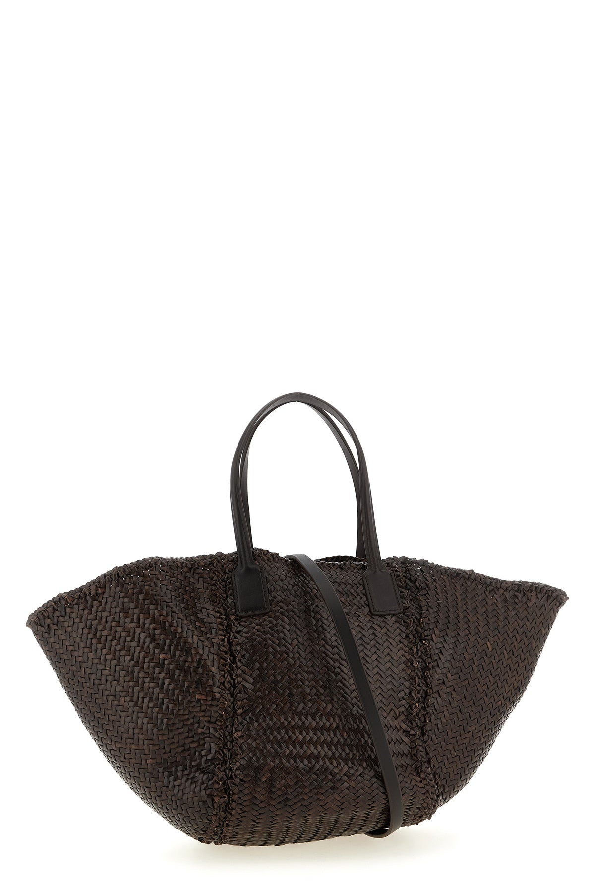 hand-woven buffalo leather teresa shopping bag