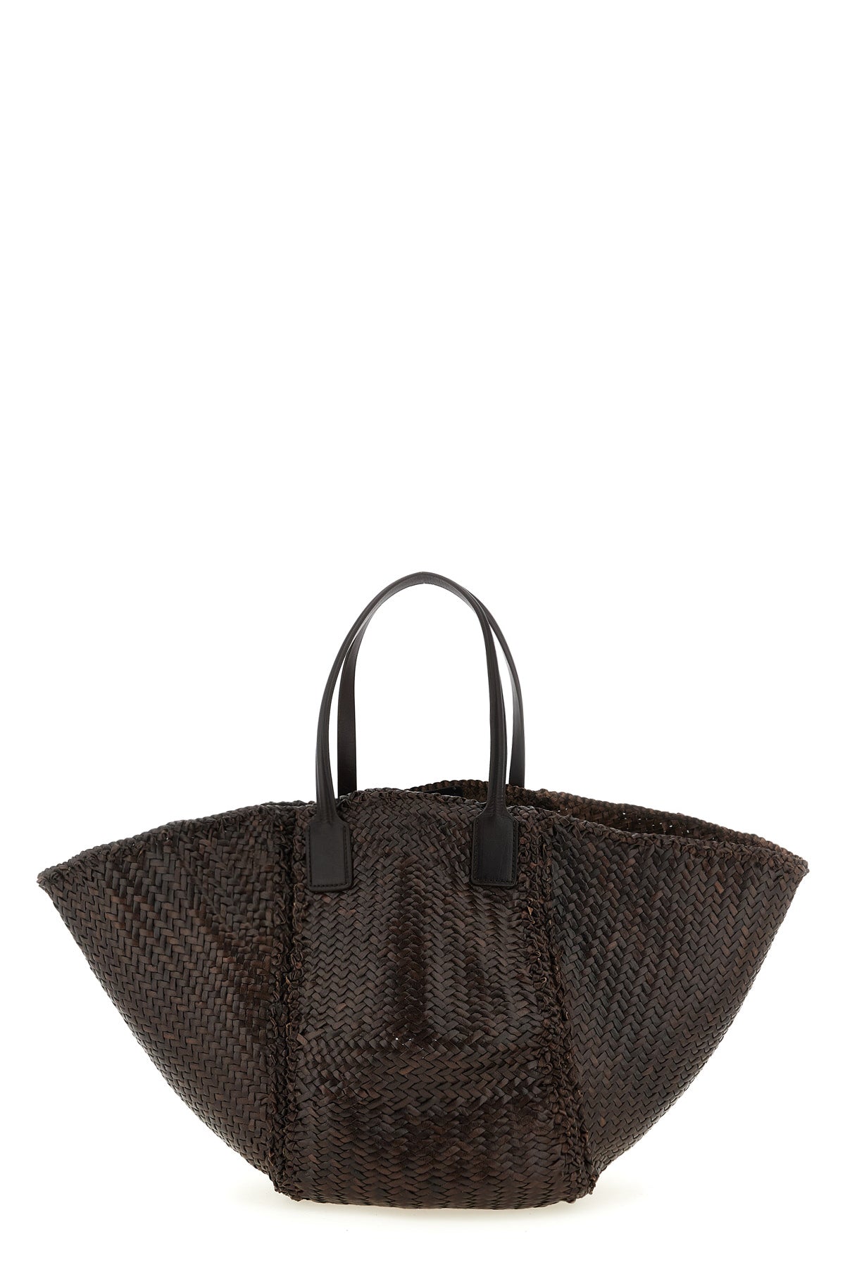 hand-woven buffalo leather teresa shopping bag