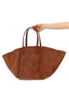 hand-woven buffalo leather teresa shopping bag