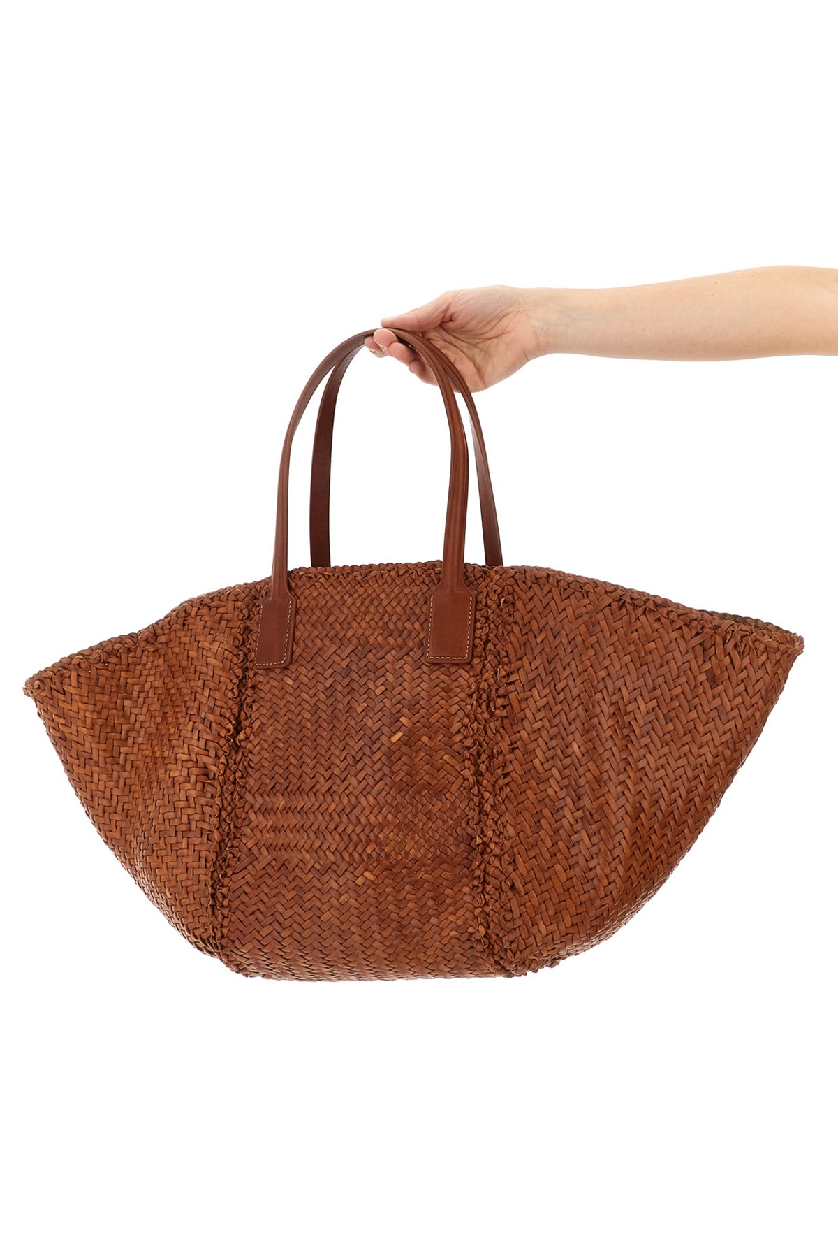 hand-woven buffalo leather teresa shopping bag