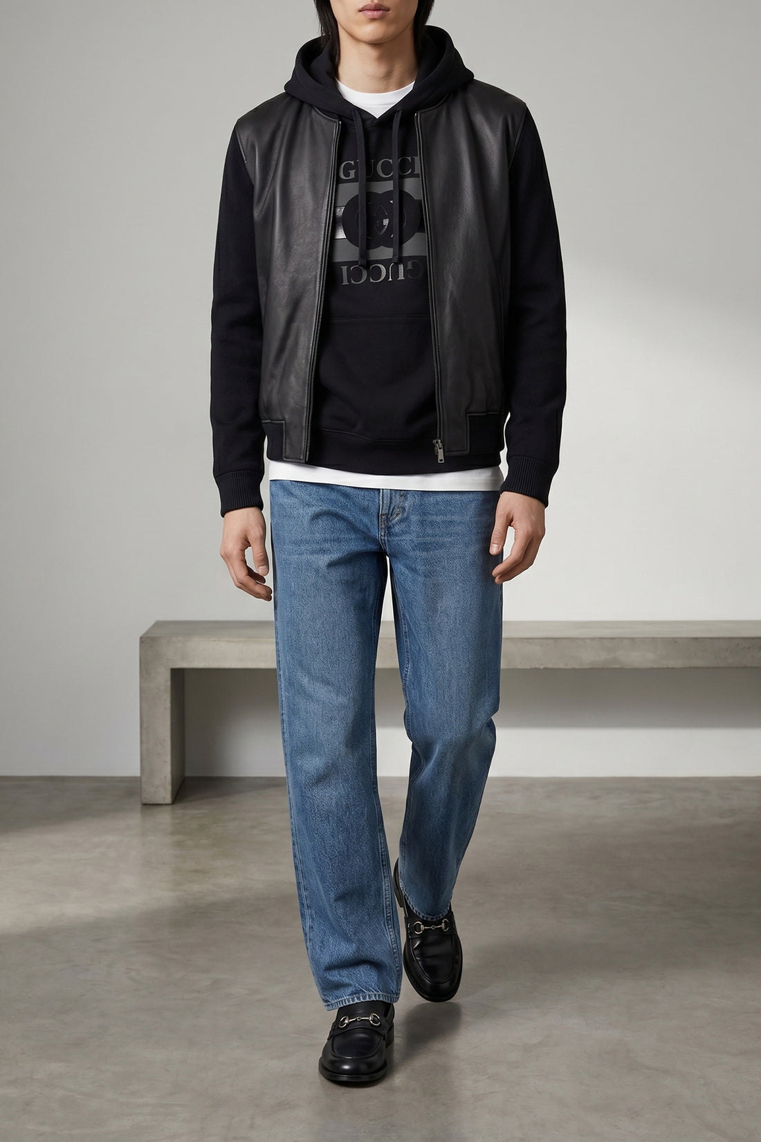 GUCCI L brushed cotton jersey hoodie