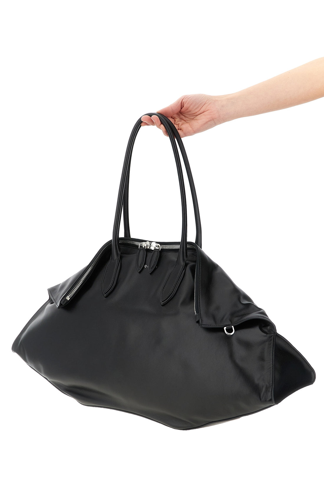 MCQUEEN OS maxi manta shoulder bag in calf leather