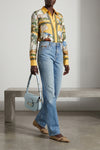printed silk twill shirt depicting a landscape