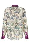 all-over floral print silk twill shirt