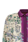 all-over floral print silk twill shirt