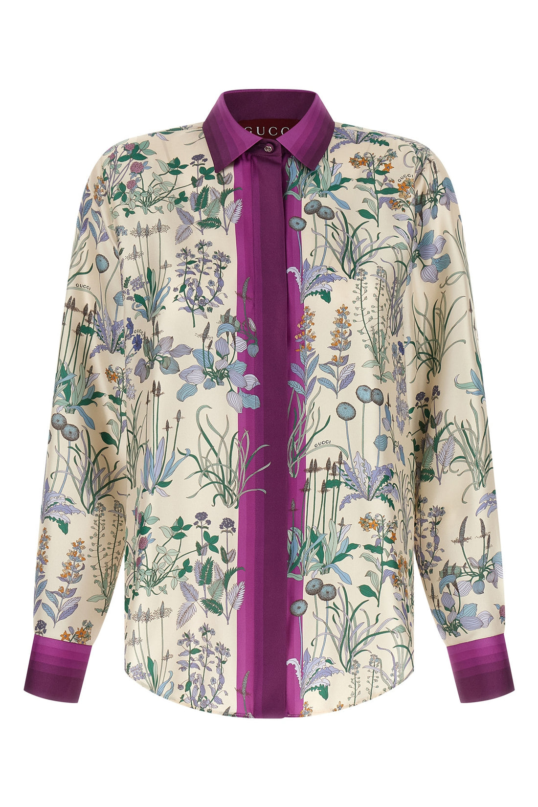 GUCCI 42 all-over floral print silk twill shirt
