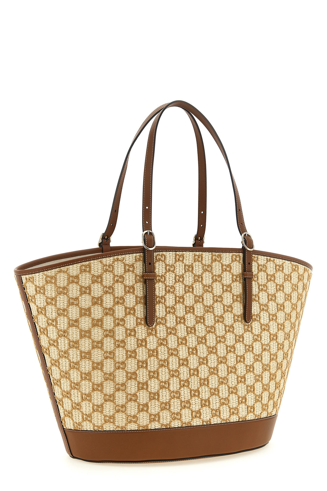 GUCCI OS gucci shopping bag in technical cotton blend features a trapezoidal silhouette d