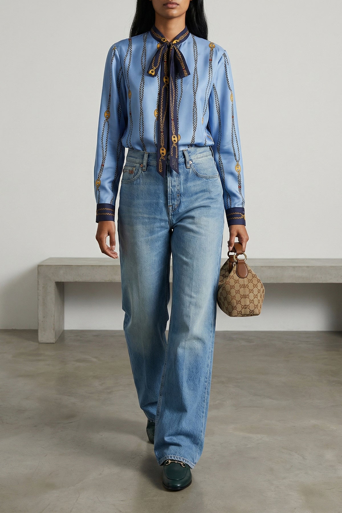 patterned silk shirt