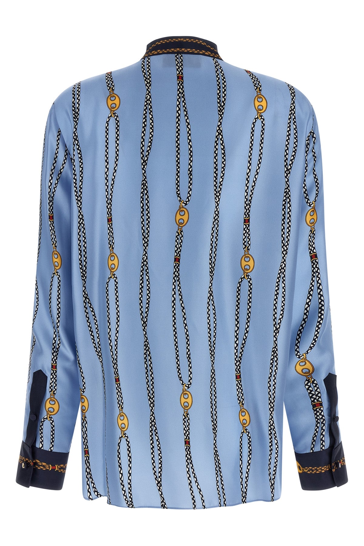 patterned silk shirt