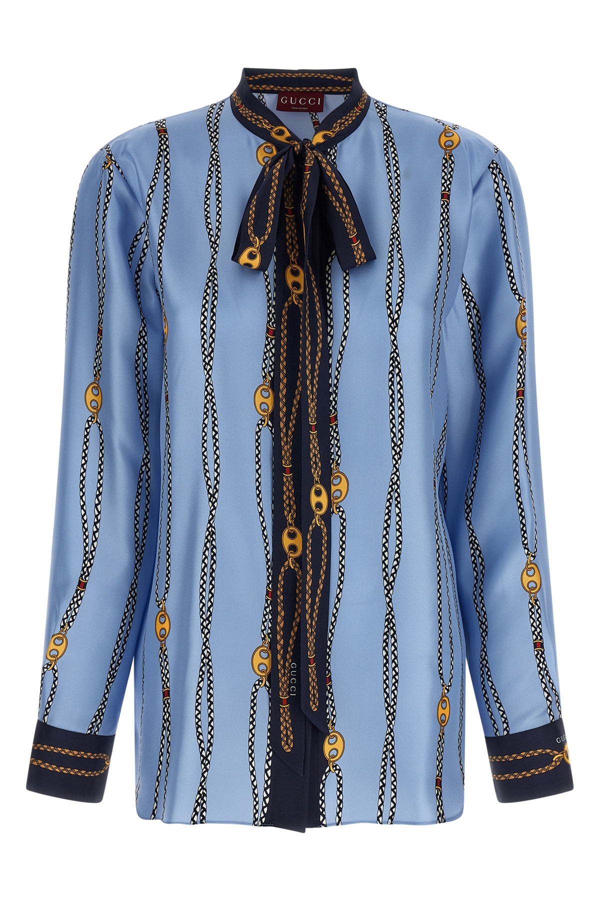 patterned silk shirt