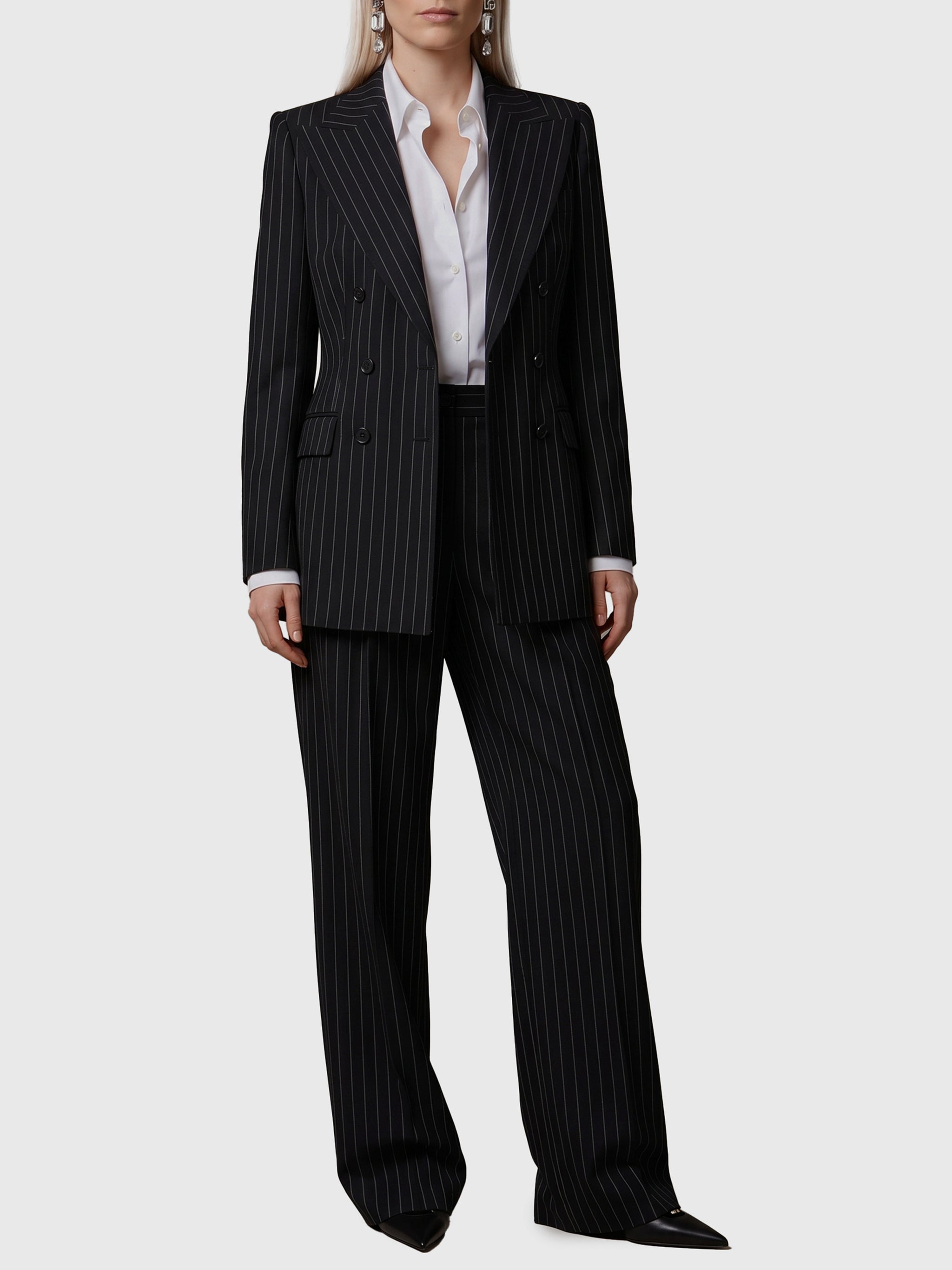 double-breasted chalk stripe jacket