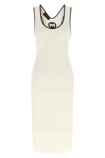 sleeveless dress in stretch viscose