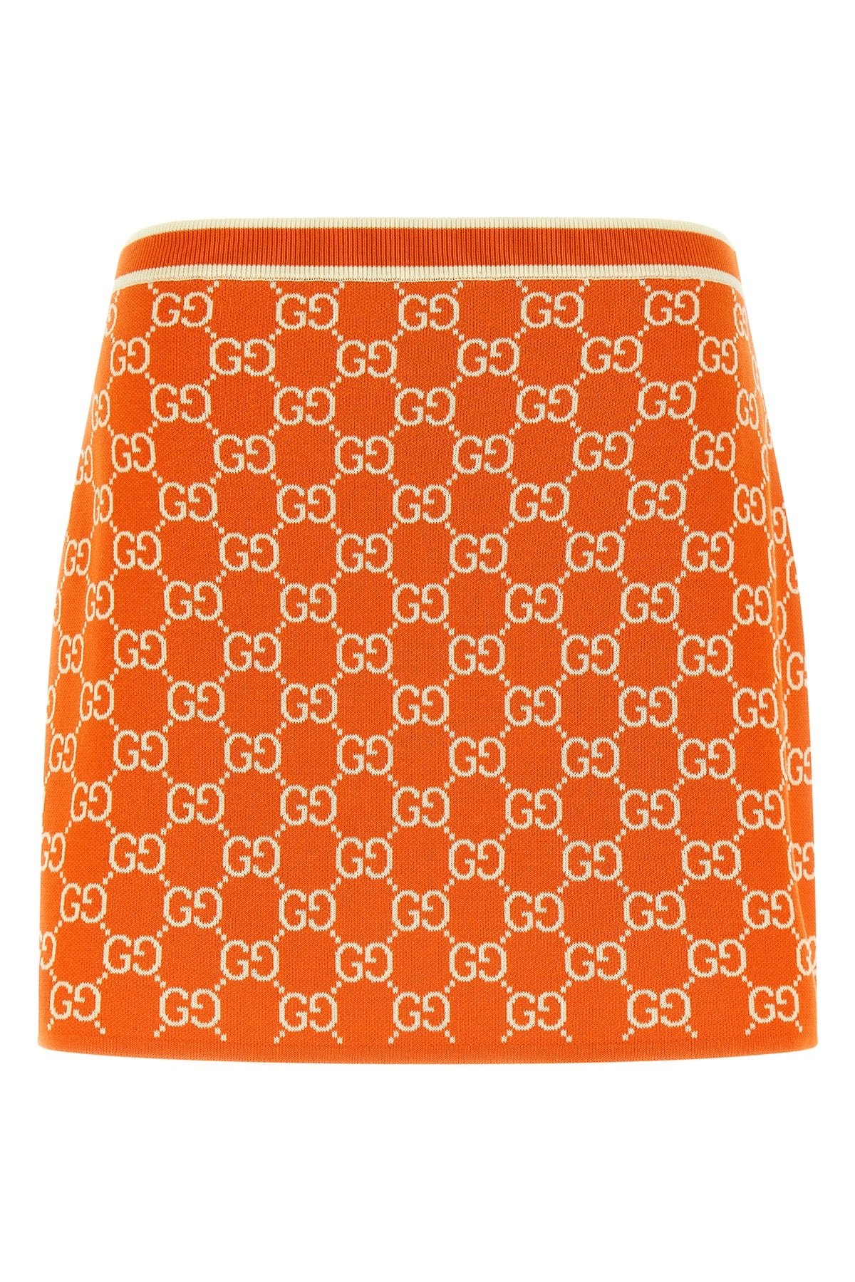 all-over gg jacquard cotton knit cotton mini skirt