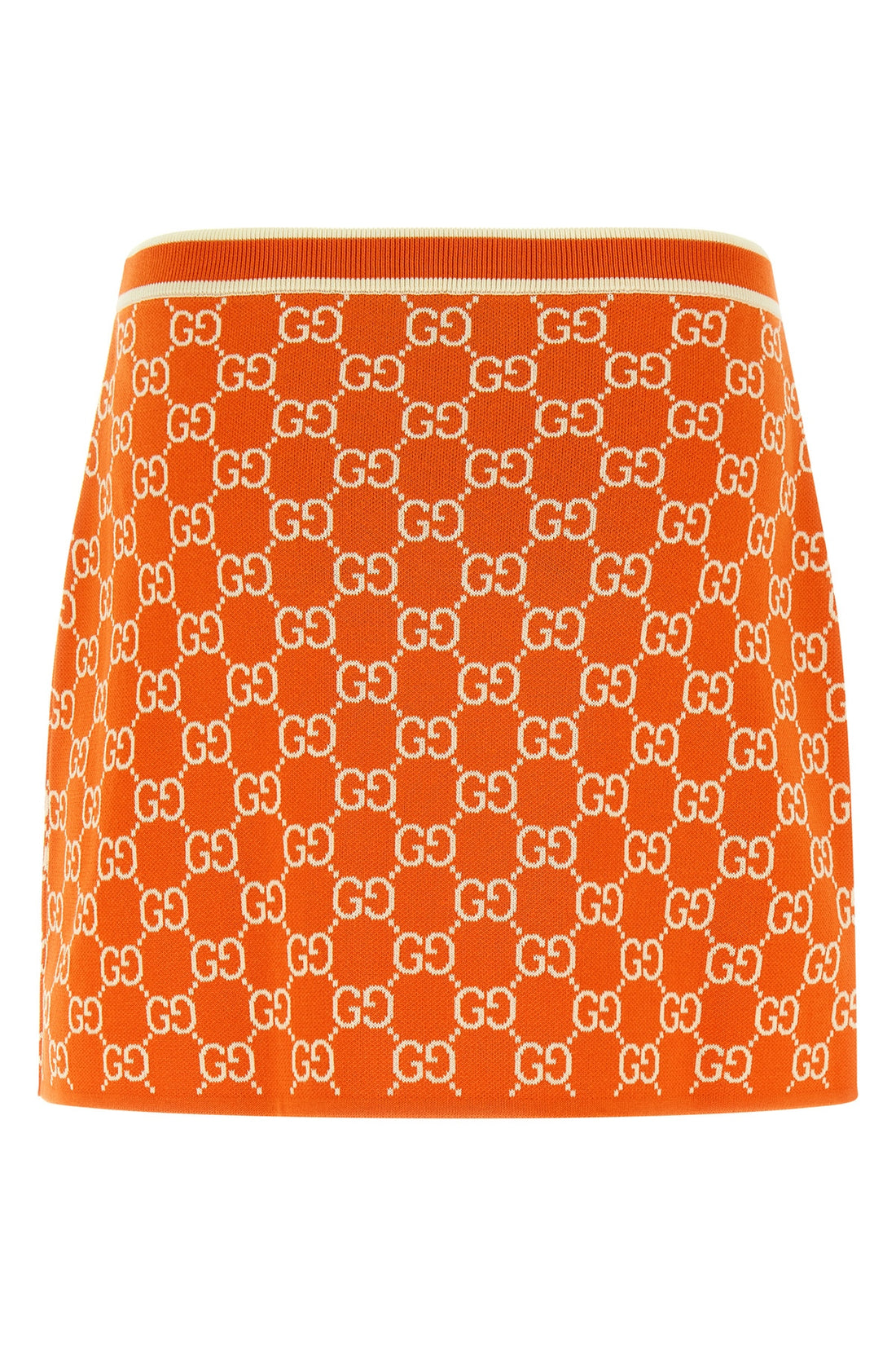 GUCCI M all-over gg jacquard cotton knit cotton mini skirt