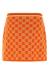 all-over gg jacquard cotton knit cotton mini skirt