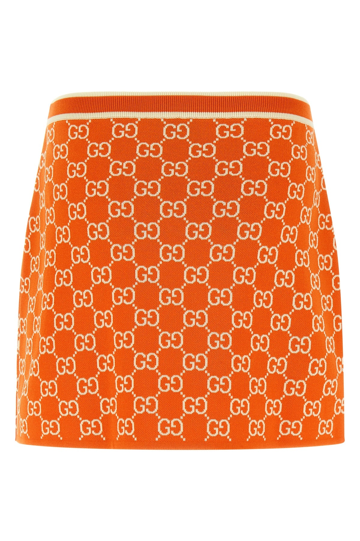 all-over gg jacquard cotton knit cotton mini skirt