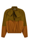 color-block anorak in nylon faille