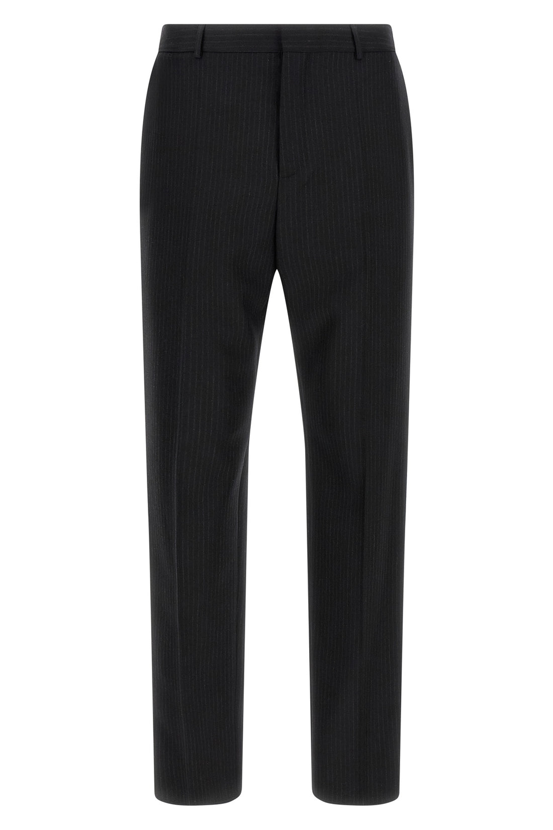 SAINT LAURENT 48 pinstriped patterned wool trousers