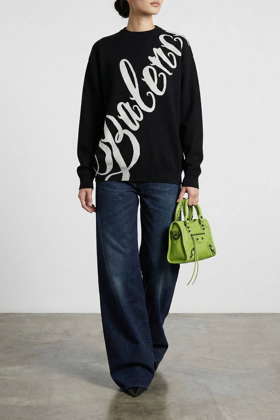 BALENCIAGA XS cotton blend knit sweater
