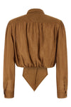 glossy taffeta cropped blouse