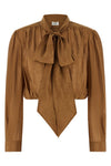 glossy taffeta cropped blouse