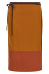 midi skirt in color-block nylon