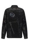 all over washed crayon cotton denim jacket oversize