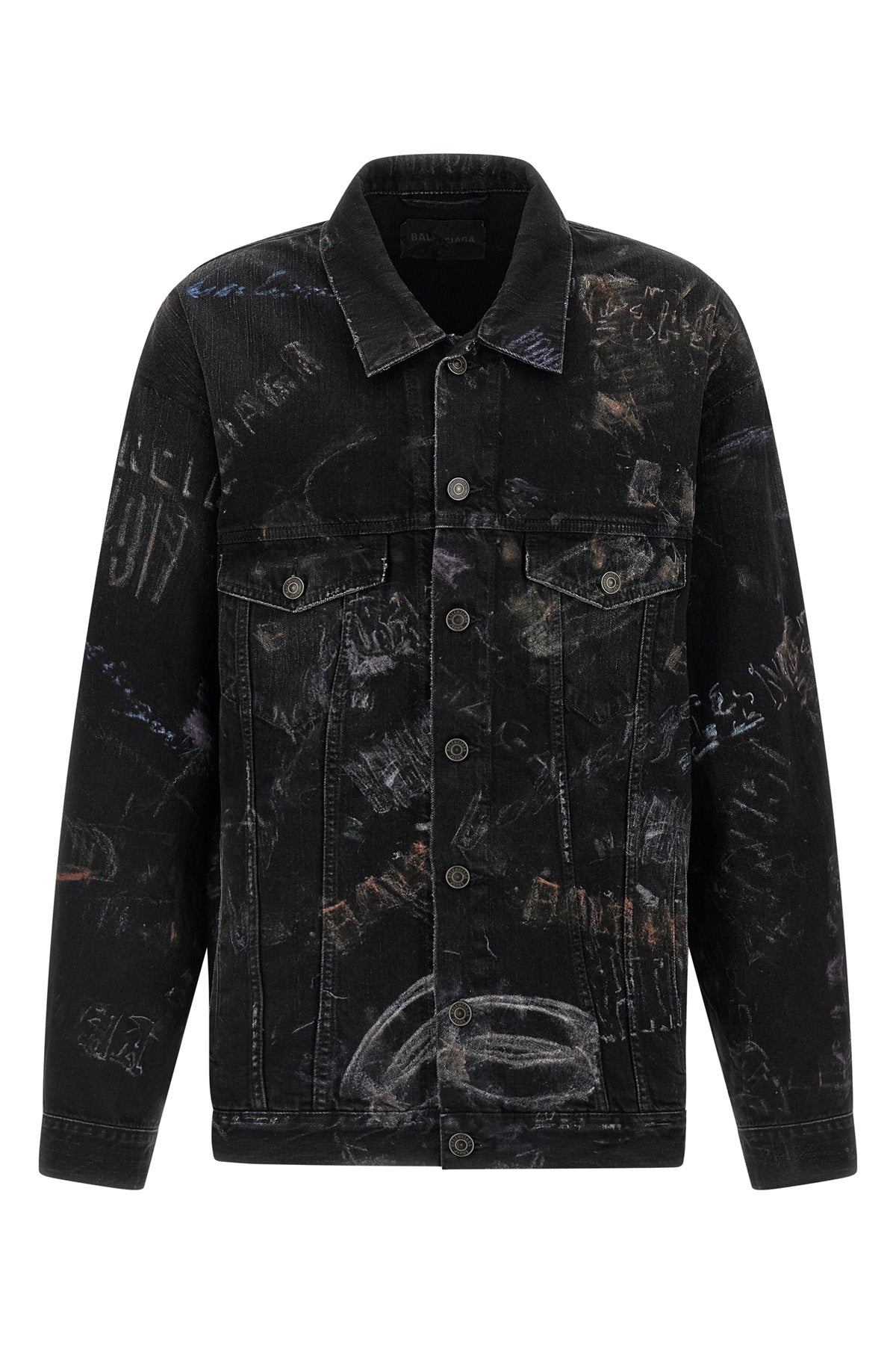 all over washed crayon cotton denim jacket oversize