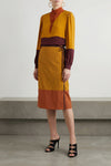 color-block silk blouse