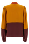 color-block silk blouse