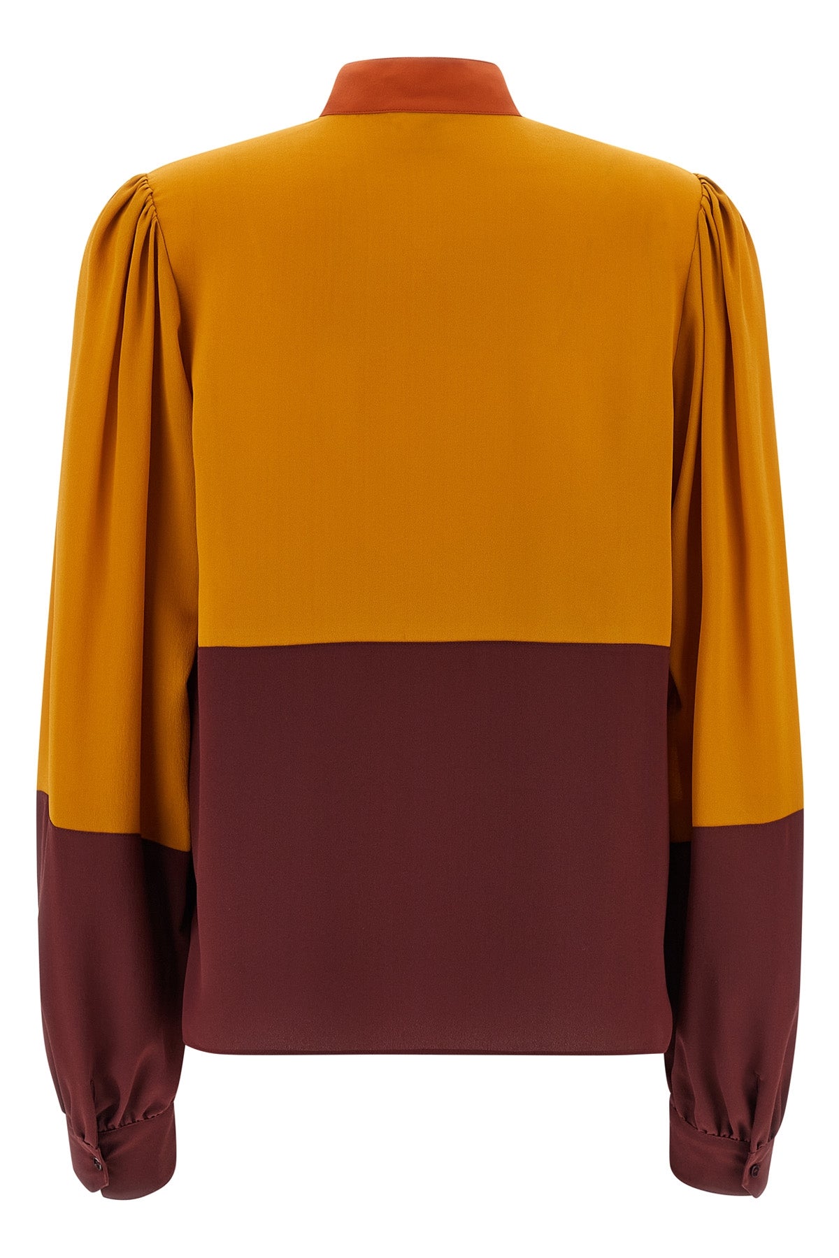 color-block silk blouse