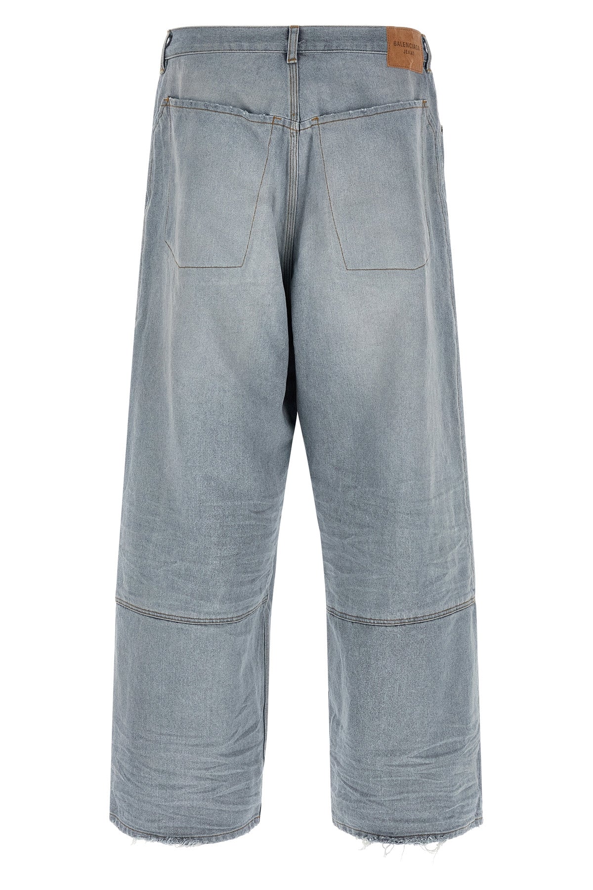 minimal baggy washed and worn outback cotton denim jeans