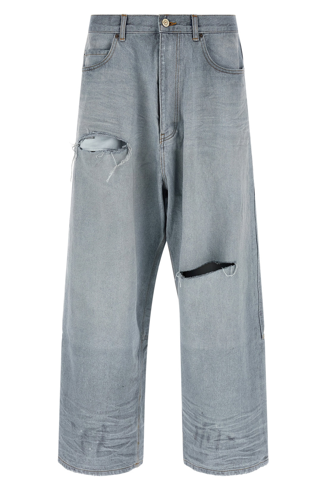 BALENCIAGA S minimal baggy washed and worn outback cotton denim jeans