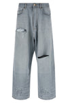 minimal baggy washed and worn outback cotton denim jeans
