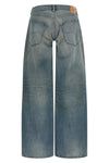 baggy washed and worn-effect outback cotton denim jeans