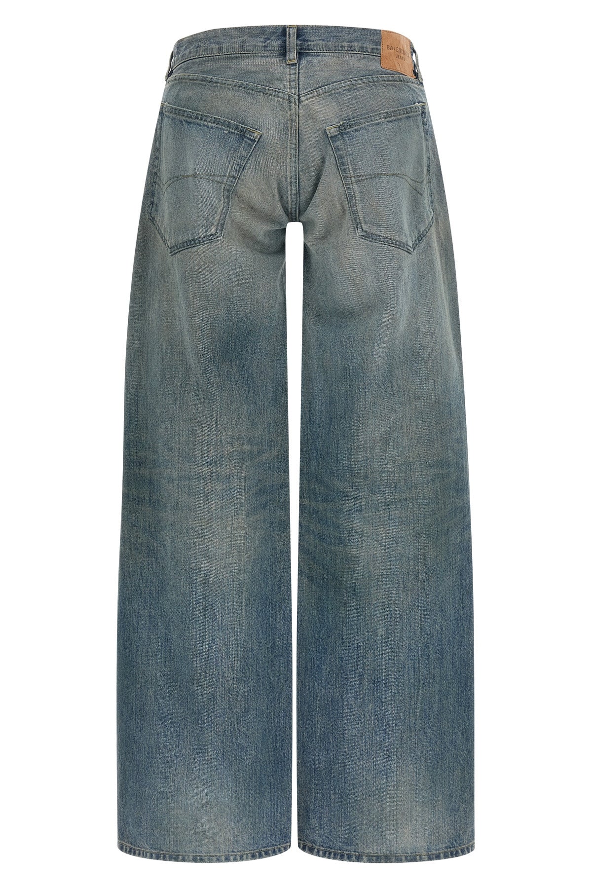 baggy washed and worn-effect outback cotton denim jeans